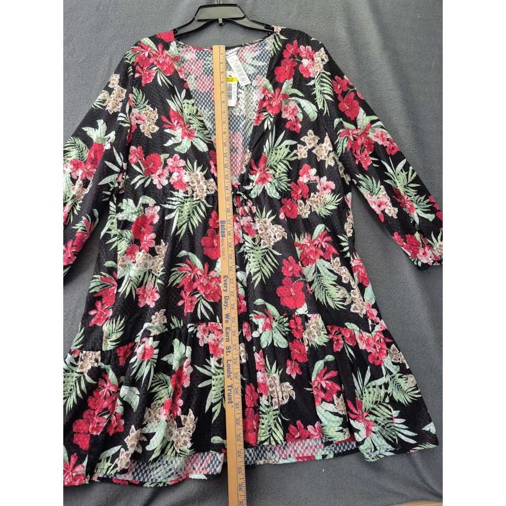 Tommy Bahama Womens L Lily Cat Tie Front Tunic Swim Cover Up NWT $138 Burnout - Picture 4 of 14